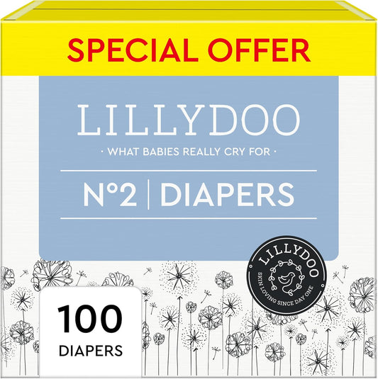 LILLYDOO Size 2 Diapers - Half-Month Supply, Skin-Friendly & Absorbent!