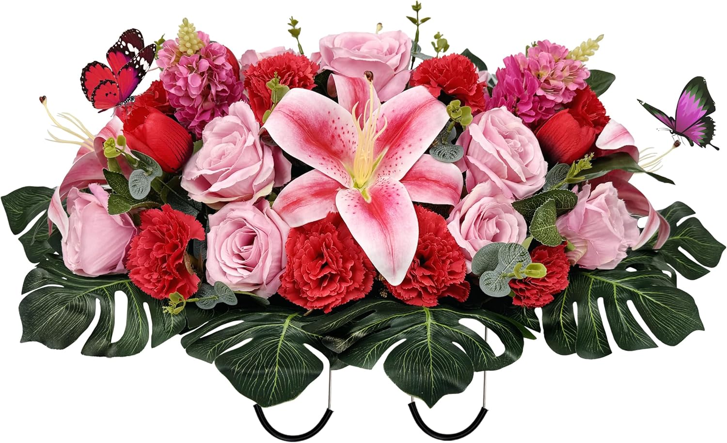 Handmade Cemetery Flowers for Grave Decor with Butterflies