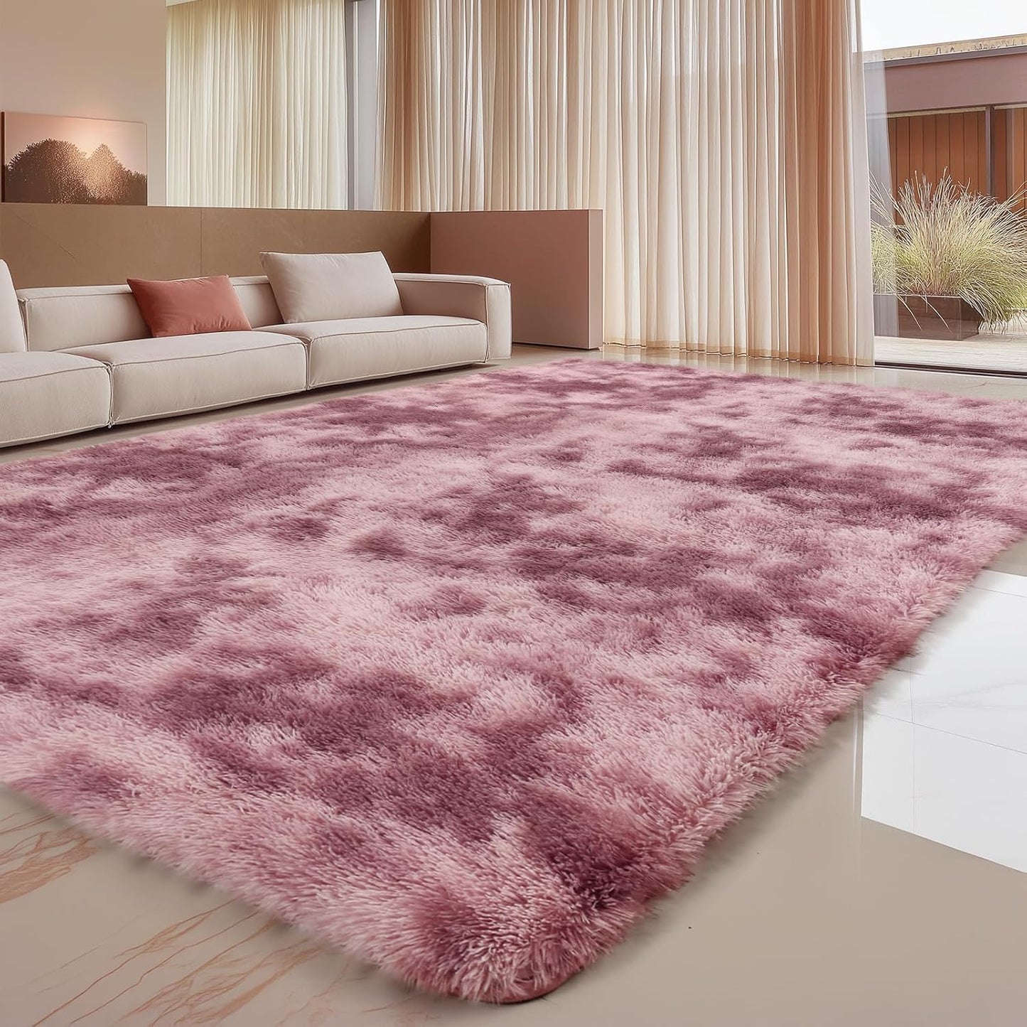 Sour Lemon Fluffy Area Rugs for Bedroom and Living Room Decor