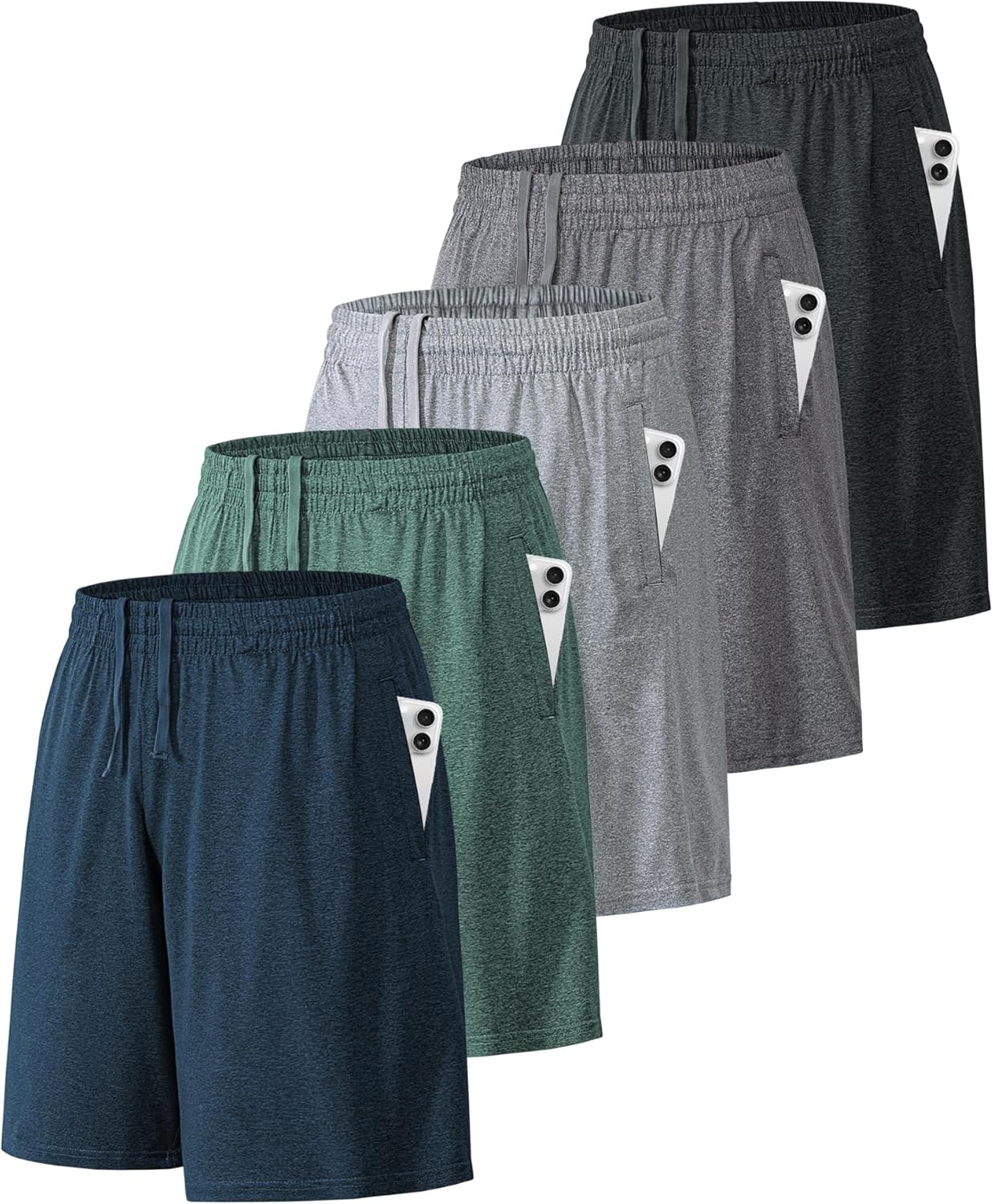 BALENNZ Athletic Shorts for Men with Pockets and Elastic Waistband