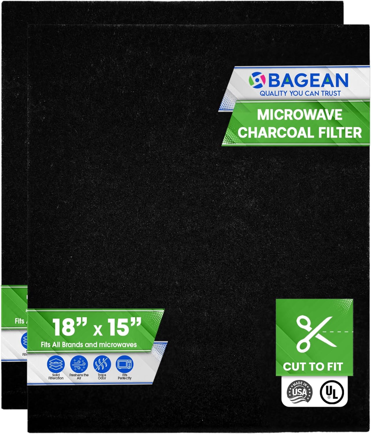 Odor-Free Microwaving - 18x15 Activated Carbon Filter (2 Pack)