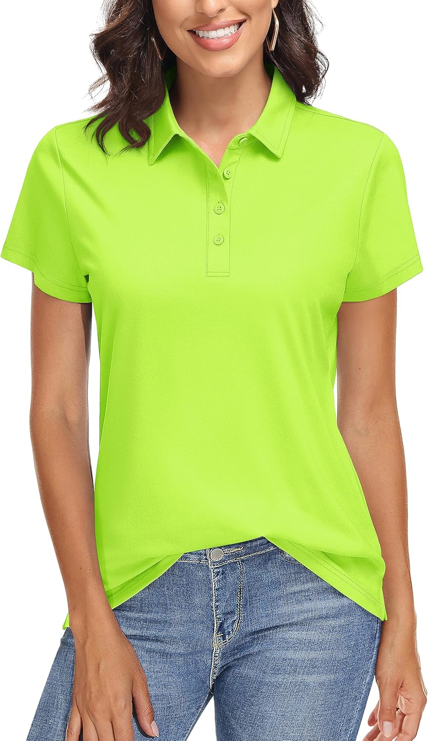 TACVASEN Women's Golf Polo Shirts with UPF 50+ Sun Protection