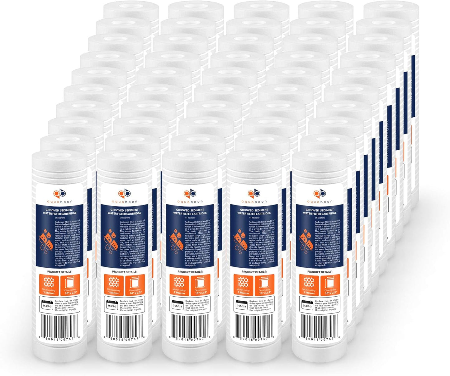Aquaboon 1 Micron 10 x 2.5 Sediment Water Filter Cartridge
