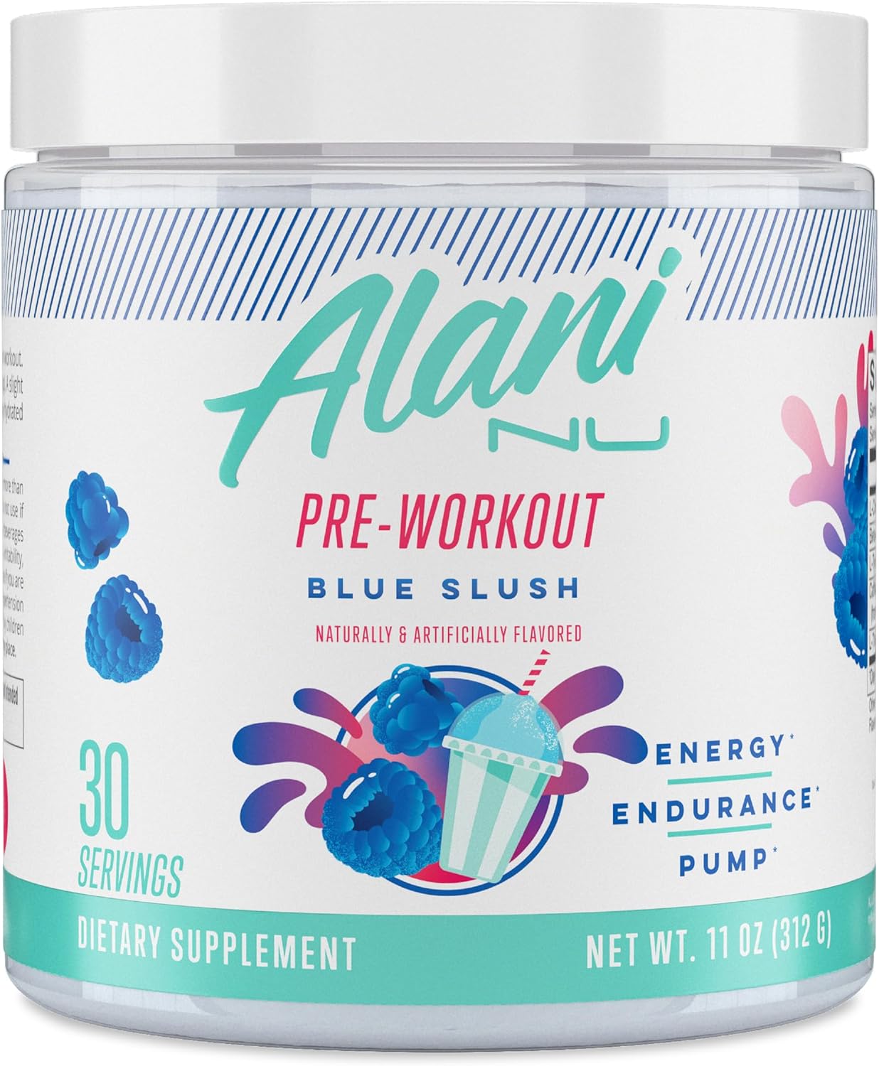 Alani Nu Pre Workout Powder Blue Slush for Energy and Endurance