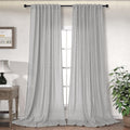 Light Grey Long Curtains 108 in Length - Semi Privacy Linen Blend