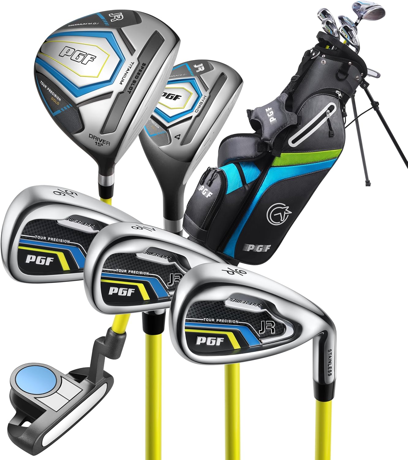 PGF Gold TP JR Kids Junior Golf Club Set for Young Golfers