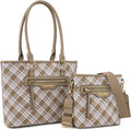 2Pcs Handbag Set for Women - Large Vegan Leather Tote & Crossbody