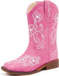 Girls Cowboy Boots Classic Western Floral Embroidery Sparkly