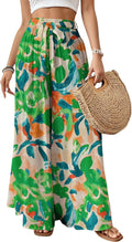 Wide Leg Palazzo Pants Flowy Floral High Waisted - Summer Comfort