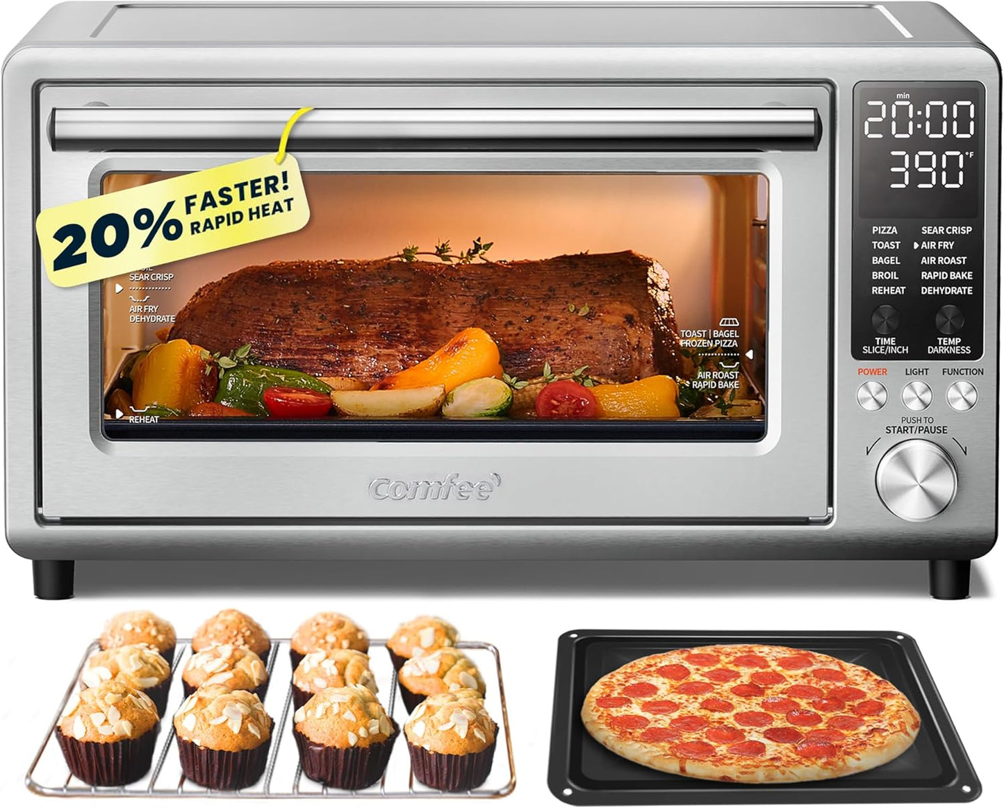 COMFEE' Air Fryer Oven: Ultra-Rapid Heat & Versatile Cooking
