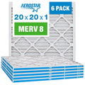 Aerostar 20x20x1 MERV 8 Pleated Air Filter 6 Pack - Cleaner Air, Fresher Home!