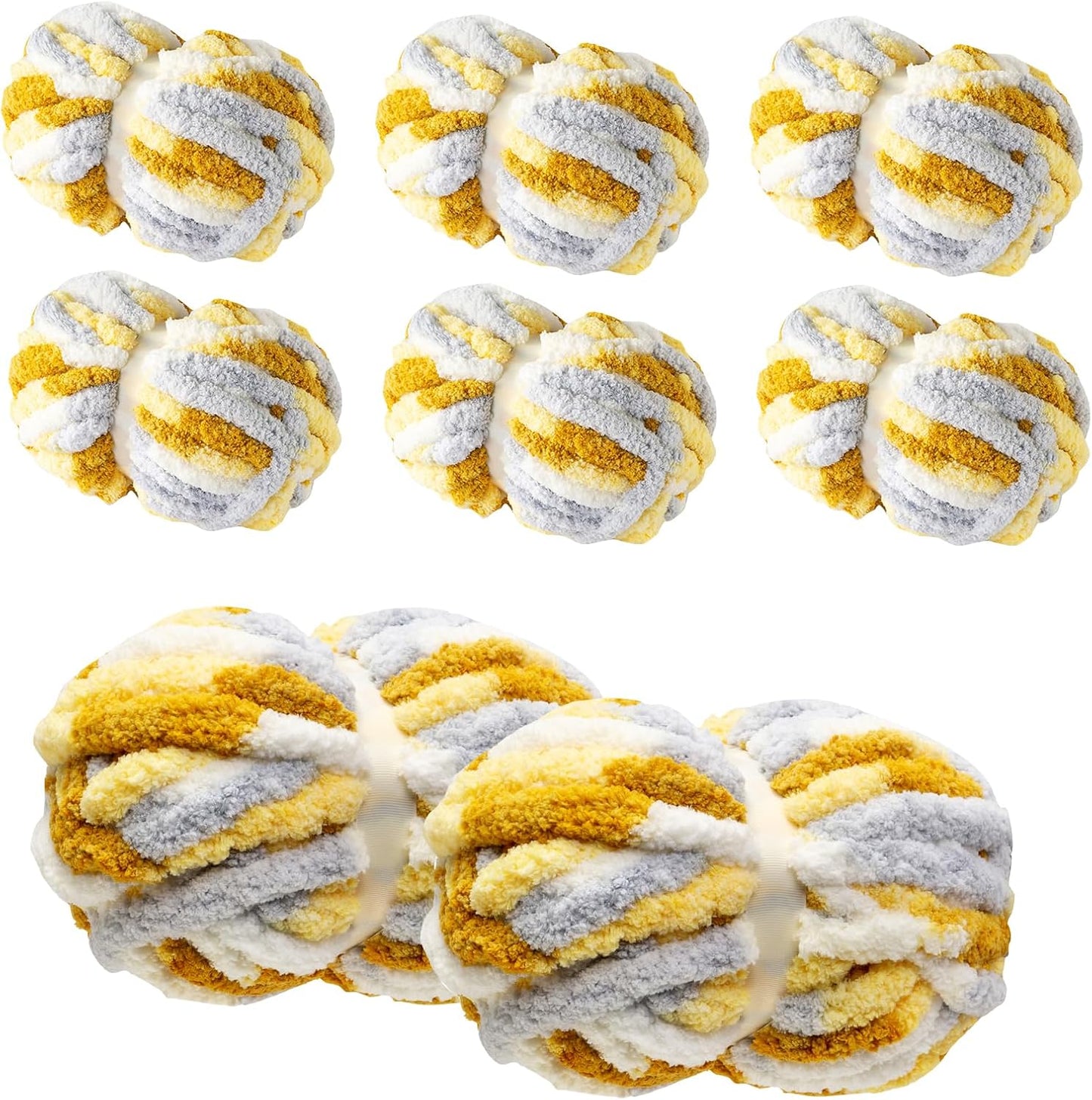 Chunky Yarn for Hand Knitting & Crocheting - 8-Pack Mixed Colors