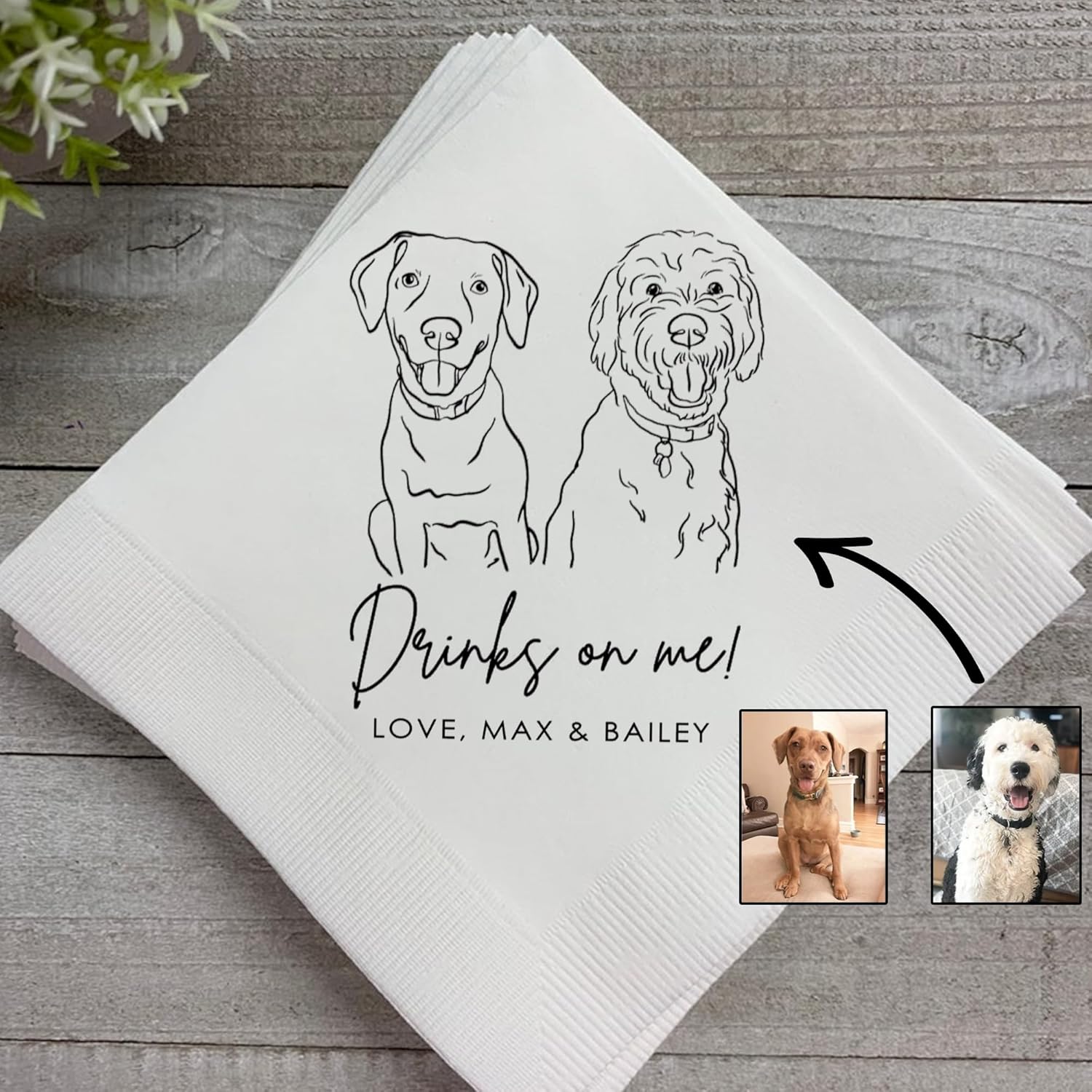 Personalized Pet Wedding Napkins - Cools Love