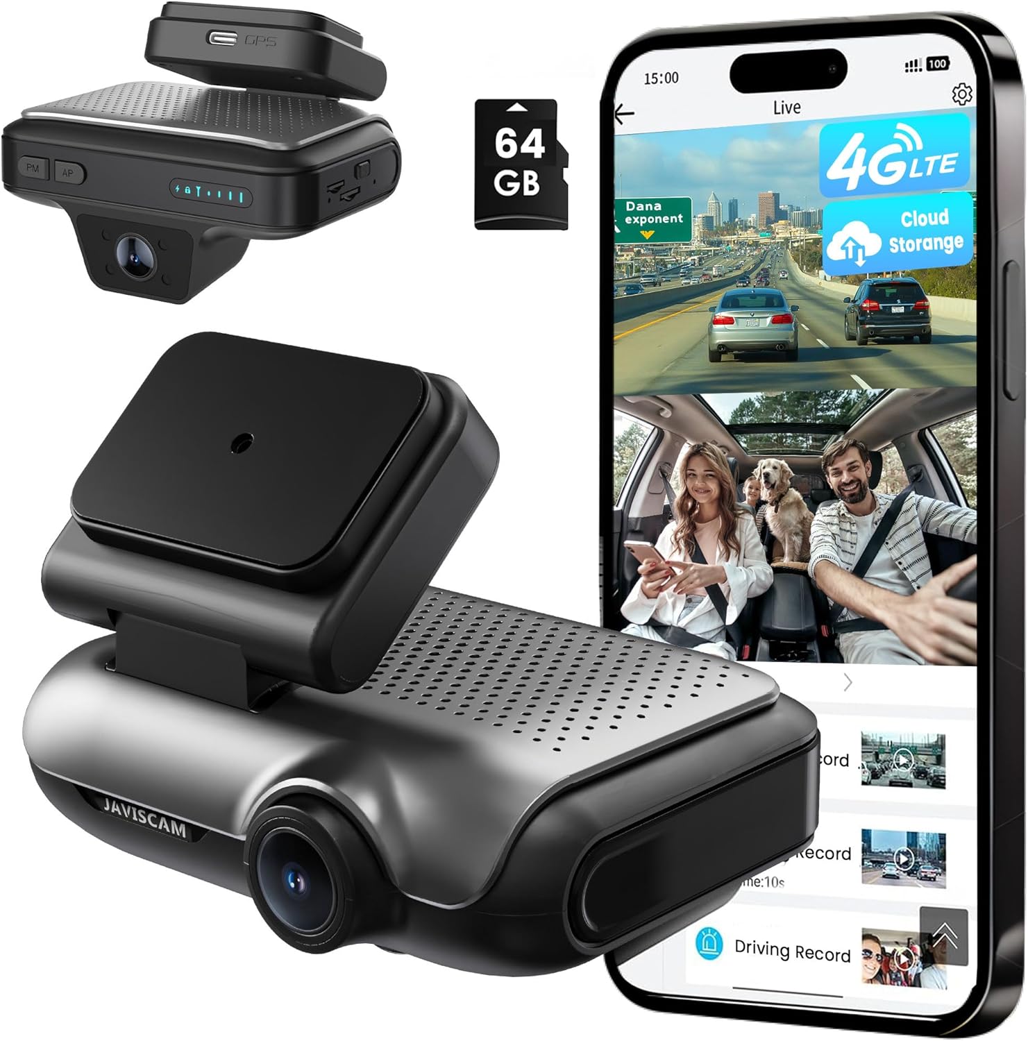4G LTE Dash Cam with 64GB Card for Enhanced Vehicle Security