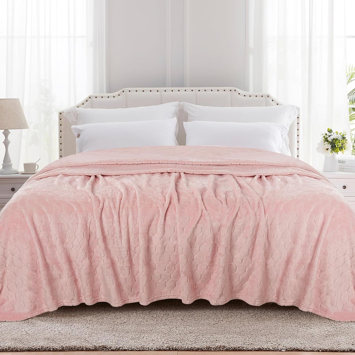 TOONOW Fleece Bed Blanket King Size for Cozy Comfort