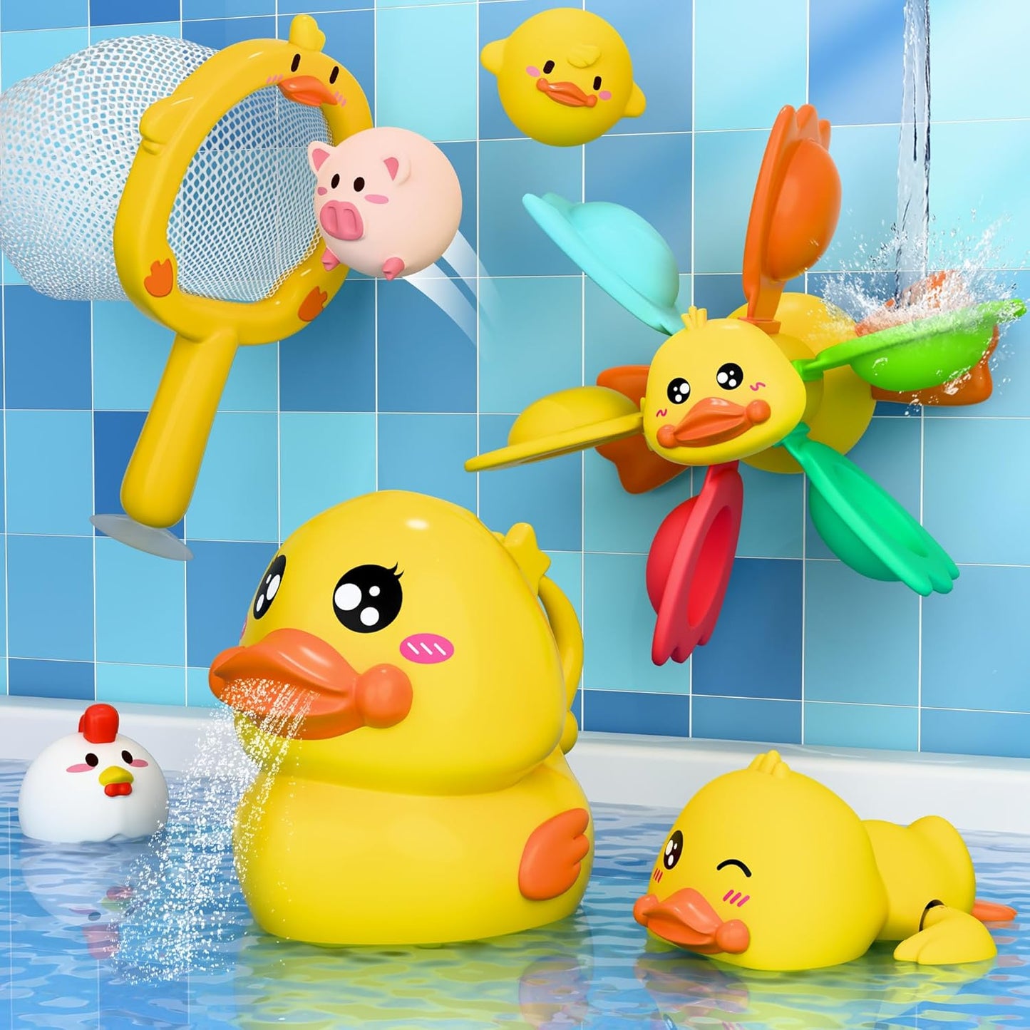Light-Up Duck Bath Toy - Fun Water Spinner