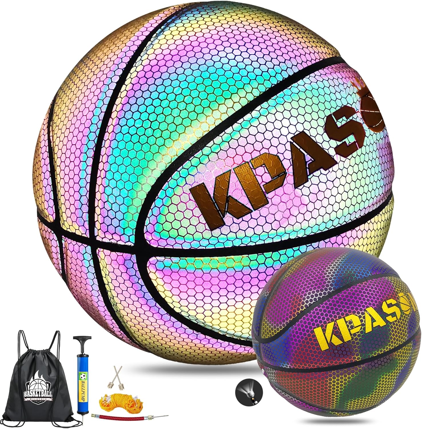 Holographic Basketball - Unique Reflective Glowing Design