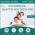 Olympic Queen Size Waterproof Mattress Pad Super Queen - Quilted