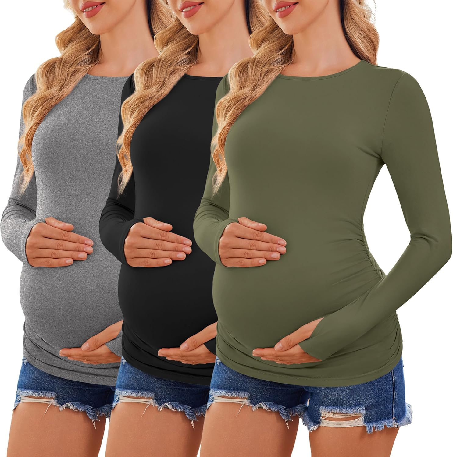 Ekouaer Womens Long Sleeve Maternity Shirts for Every Occasion