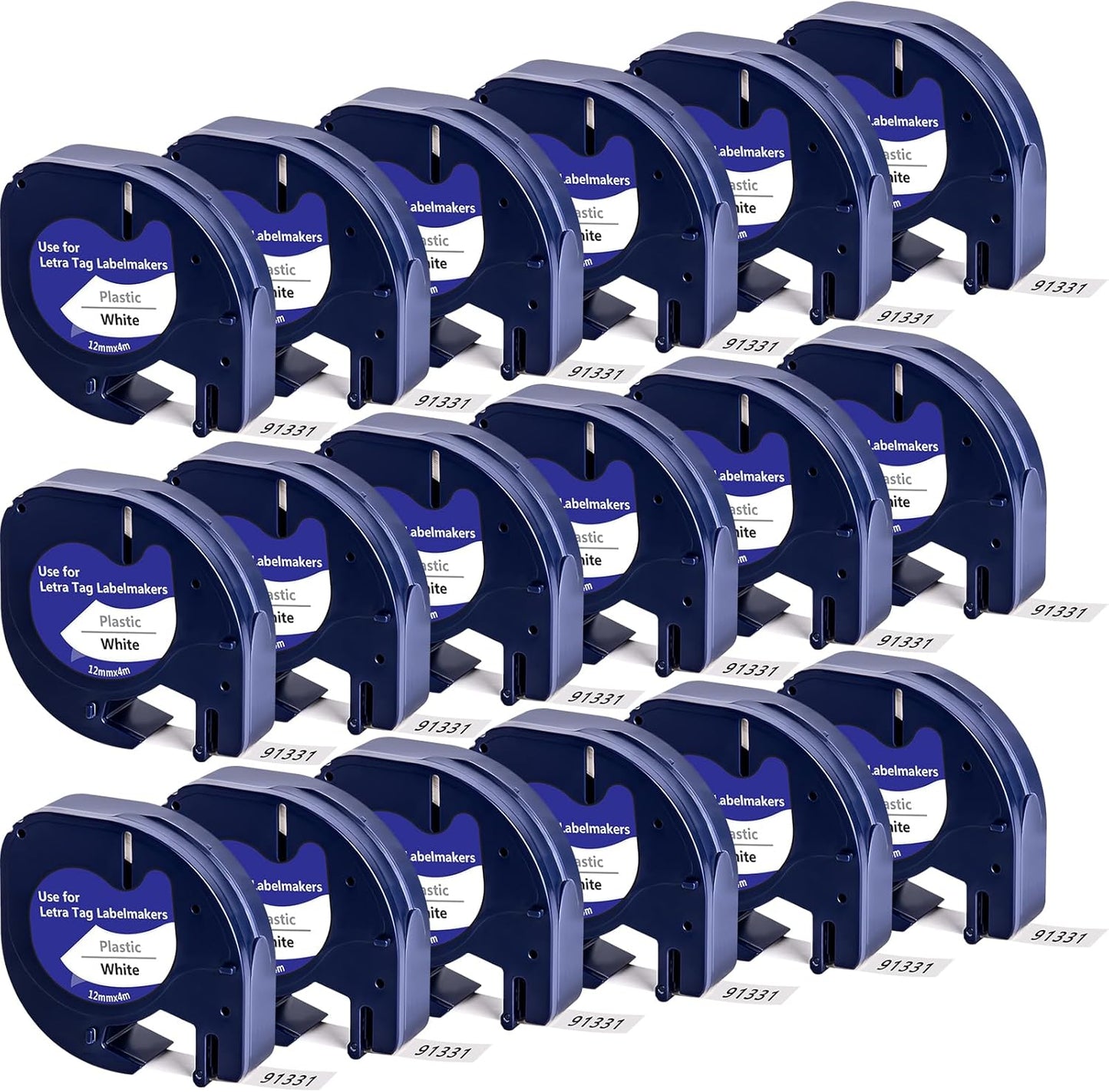 18-Pack 91331 Plastic Label Tape for DYMO Label Maker Refill