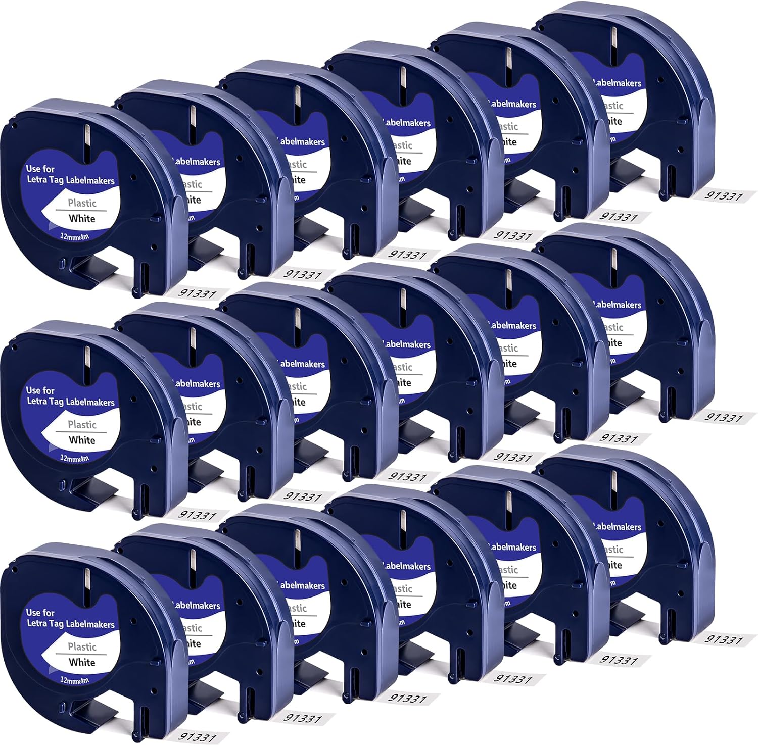 18-Pack 91331 Plastic Label Tape for DYMO Label Maker Refill