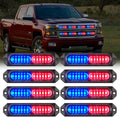 Nilight 8PCS LED Strobe Lights Red Blue - Ultra Slim Sync Warning
