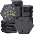50 Pieces Slate Coasters 4 in Hexagonal Coaster Set - Ideal for Laser