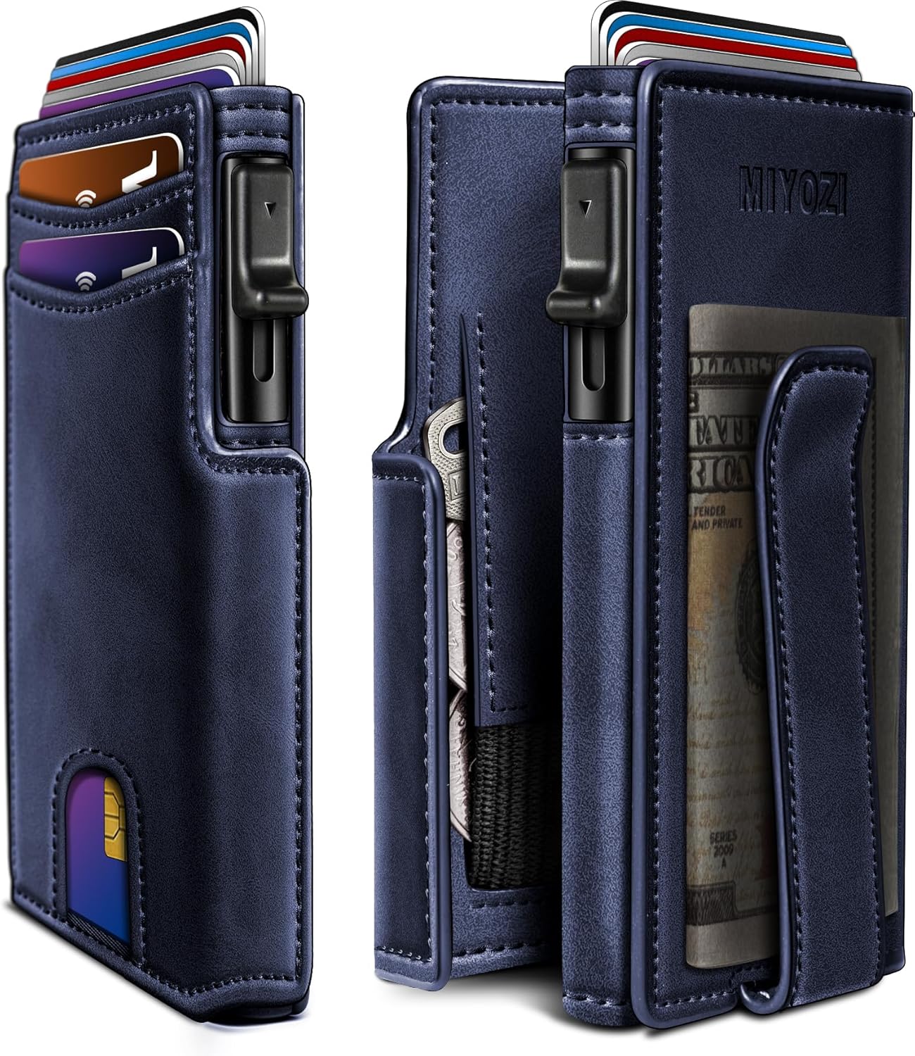 Slim Smart Front Pocket Wallet with Money Clip and RFID Blocking