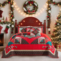 VAPUTAR Cotton Queen Quilt - Christmas Queen Size Quilt Bedding Set
