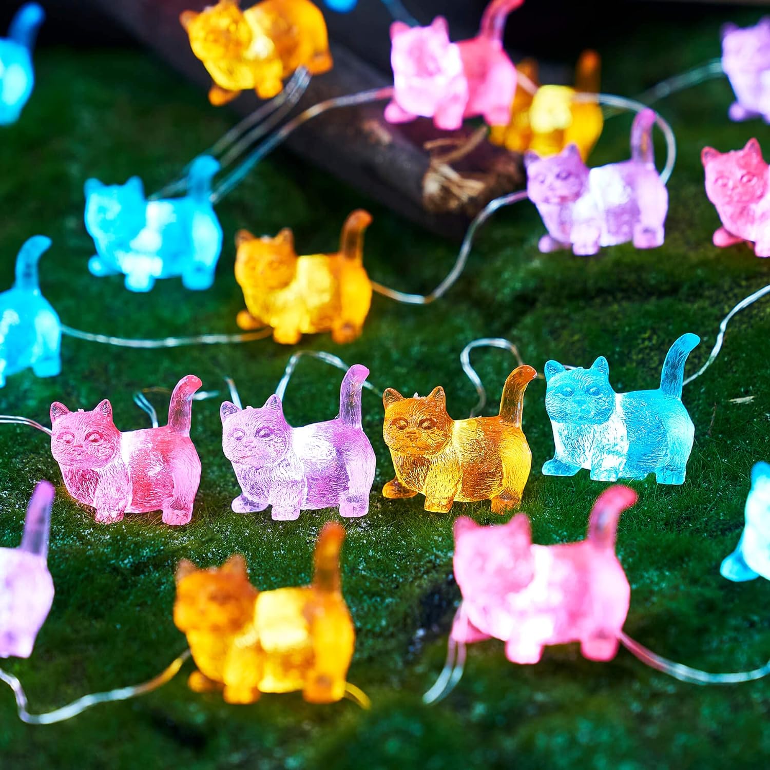JASHIKA 10ft Cat String Lights - Cute & Versatile!