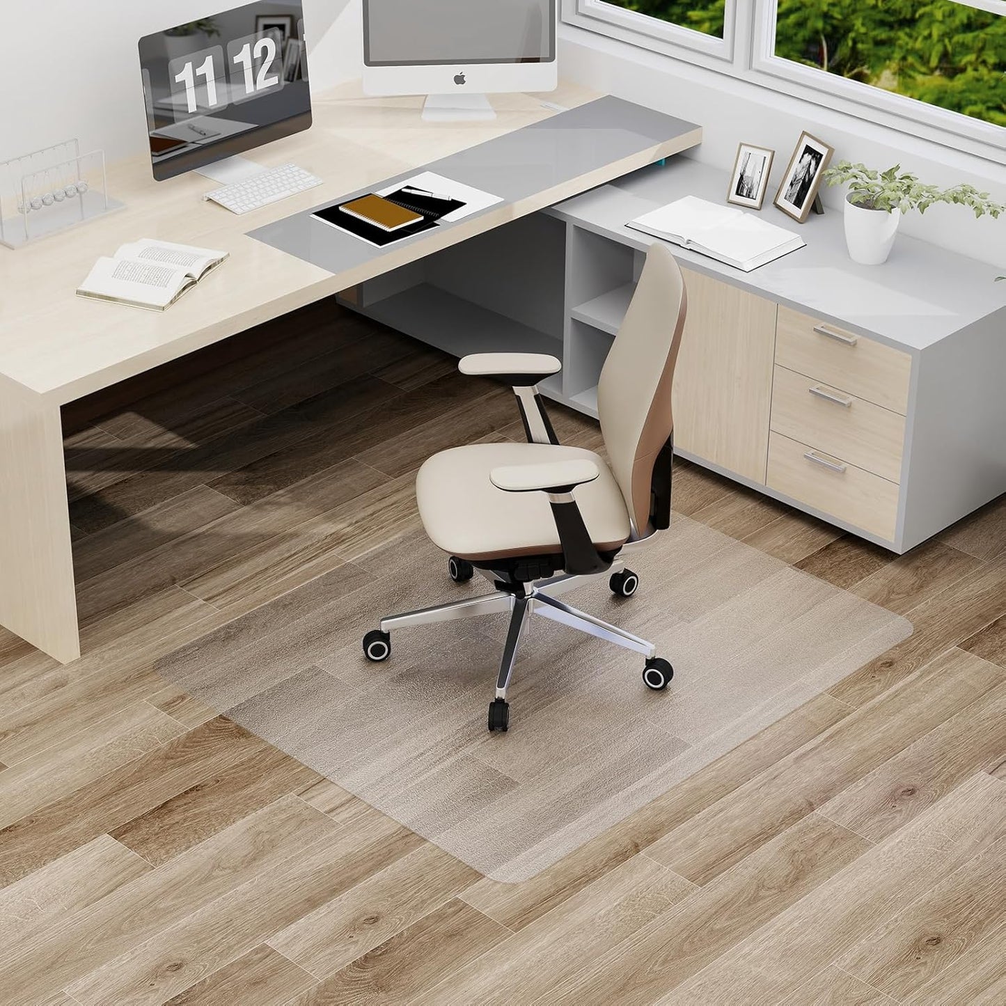 Clear Office Chair Mat for Hard Floors, 36x48 No Slip Design