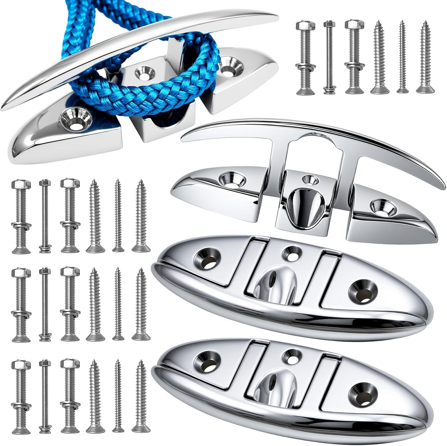 316 Stainless Steel Boat Folding Cleats for Dock and Deck Use