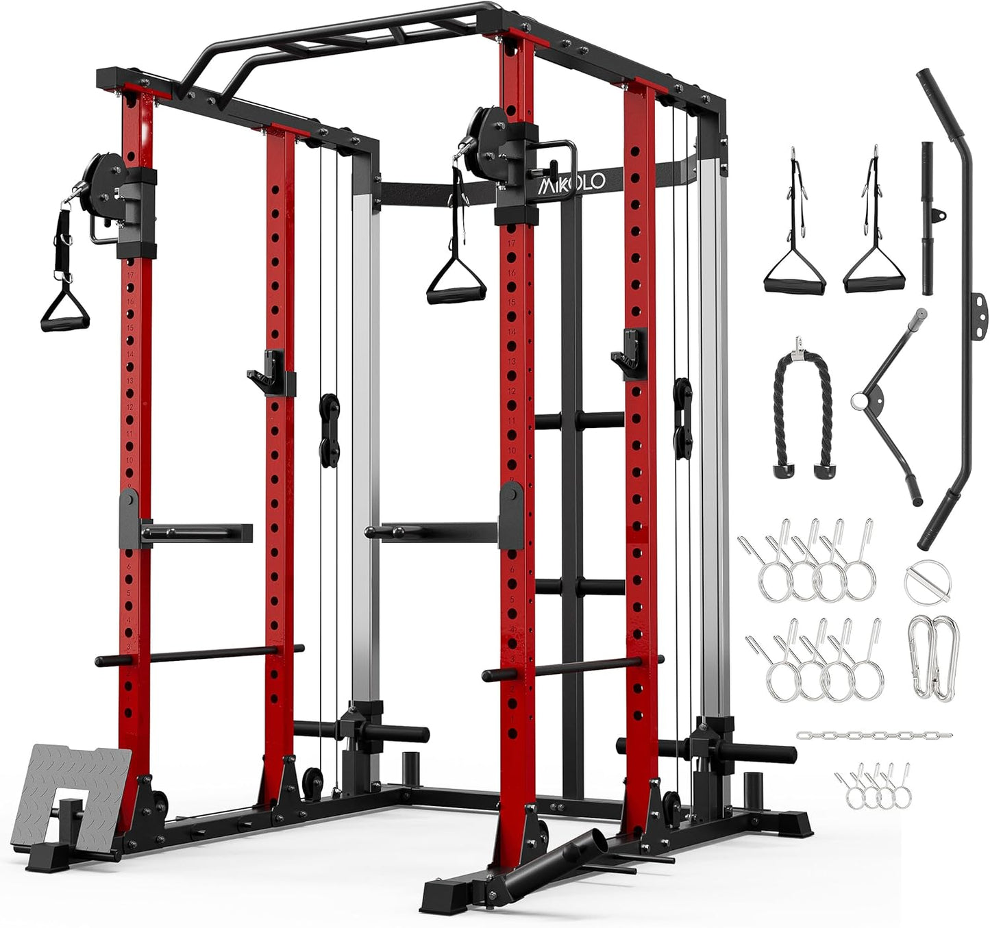 Mikolo Power Cage with Cable Crossover: 2200lb Capacity & More!