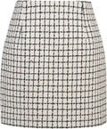 Womens High Waist Plaid Skirt Bodycon Pencil Wool Mini (Style G2MB)