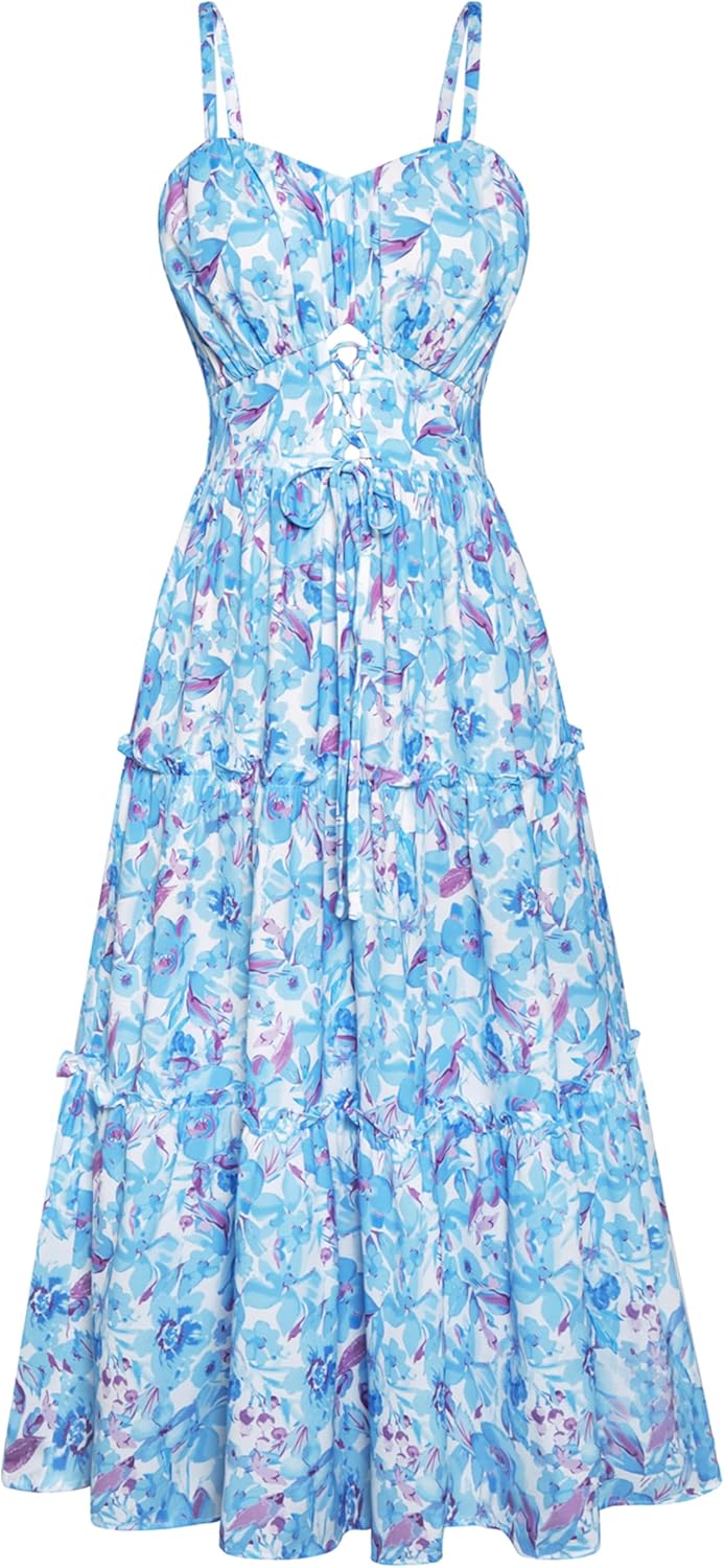 GRACE KARIN Women's Summer Floral Dress 2025 Boho Style