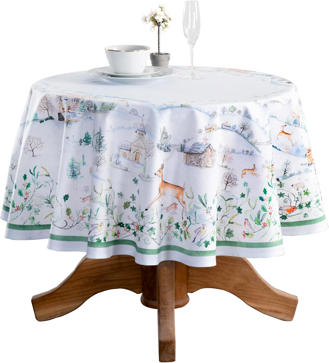 Elegant 63 Inch Round Tablecloth for Dining Room & Parties