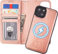 iPhone 14 Wallet Case Rose Gold Compatible with MagSafe - RFID