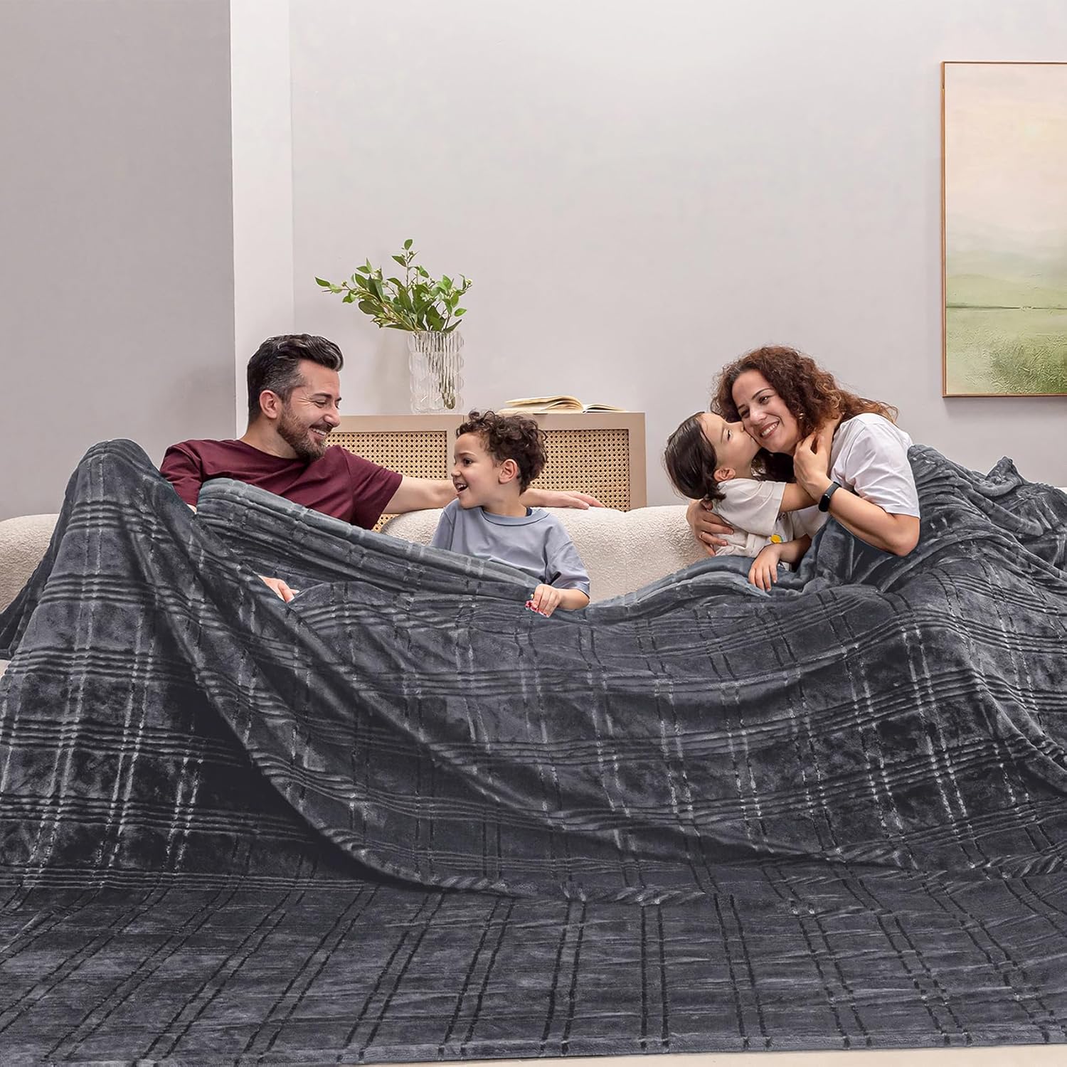 Oversized King Fleece Blanket 120x120 inches for Cozy Comfort