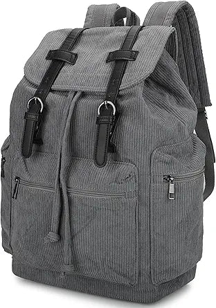 Bluboon Vintage Backpack with Leather Trim for Casual Travel