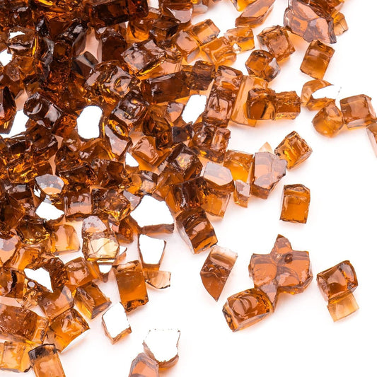 20 lbs Fire Glass for Propane Fire Pit - Stunning Copper Rocks