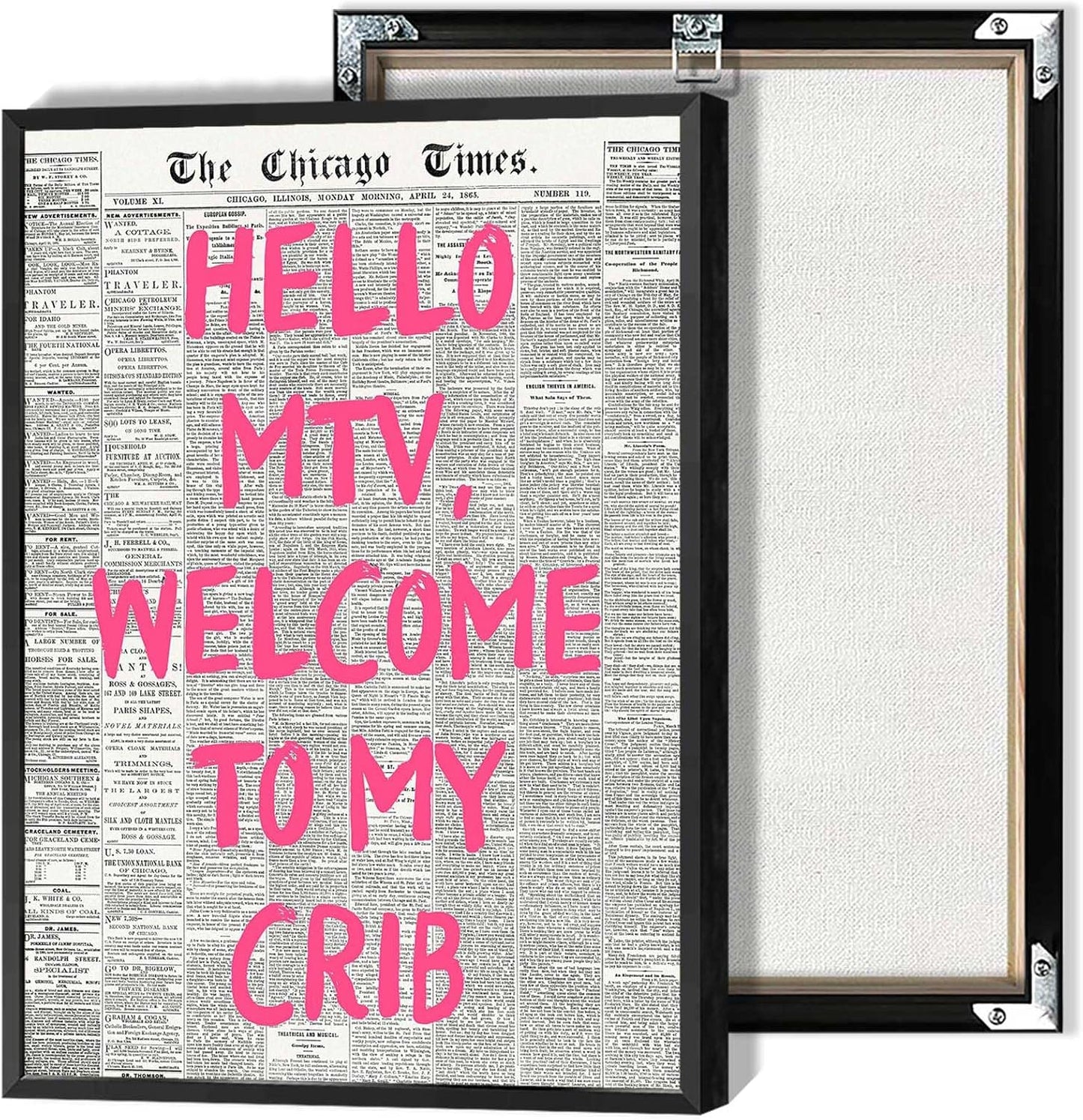Retro Hello MTV Welcome To My Crib Poster for Room Aesthetic