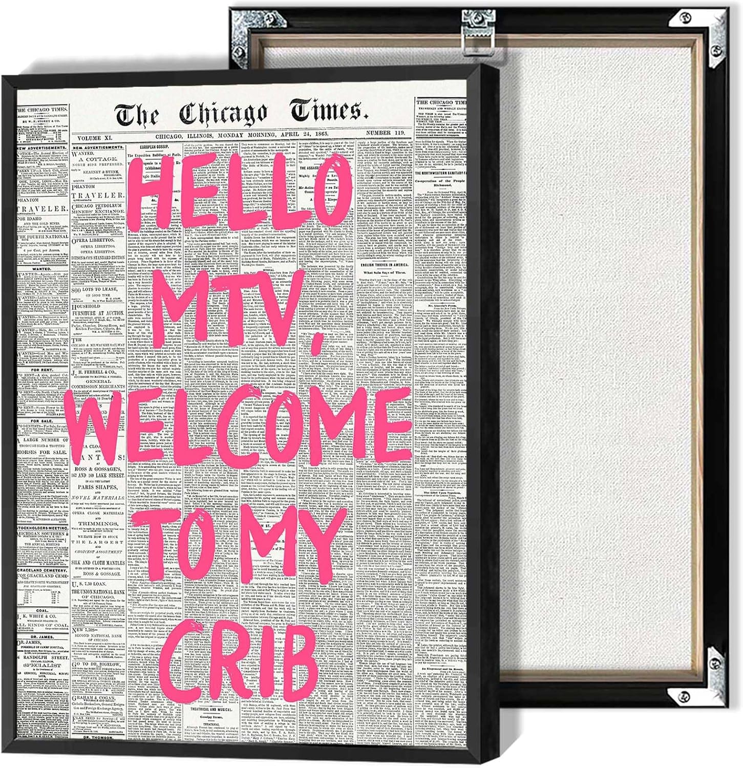 Retro Hello MTV Welcome To My Crib Poster for Room Aesthetic