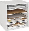 5 Tier Adjustable File Organizer for Office Desk, White