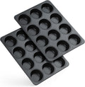 E-far Nonstick Muffin Pan 12 Cups Set of 2 - Durable Stainless Steel