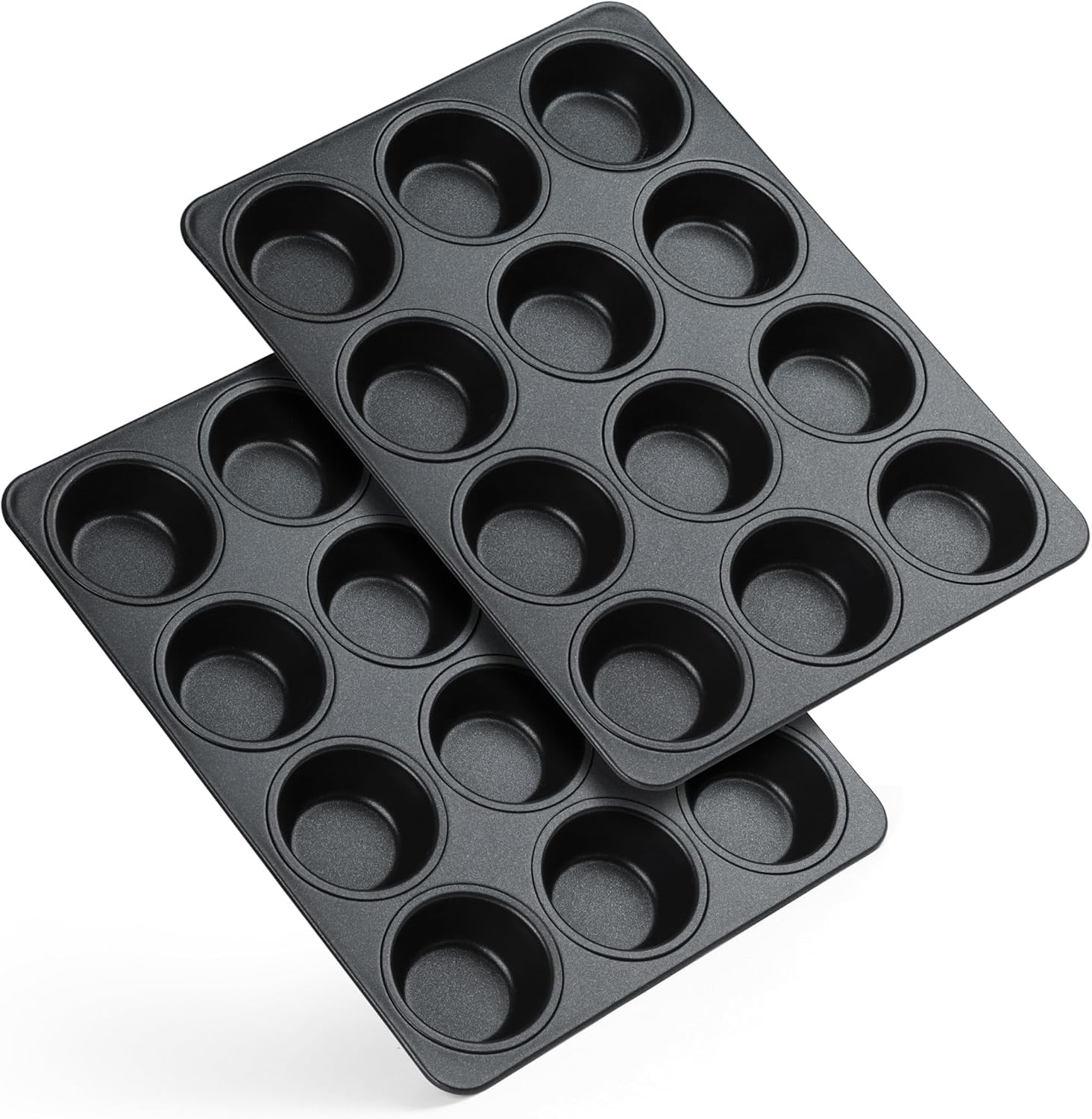 E-far Nonstick Muffin Pan Set of 2 for Easy Baking and Cleanup