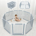 Comfy Cubs Baby Gate Playpen 57 x 57 x 25 in - Foldable Pine Play Area