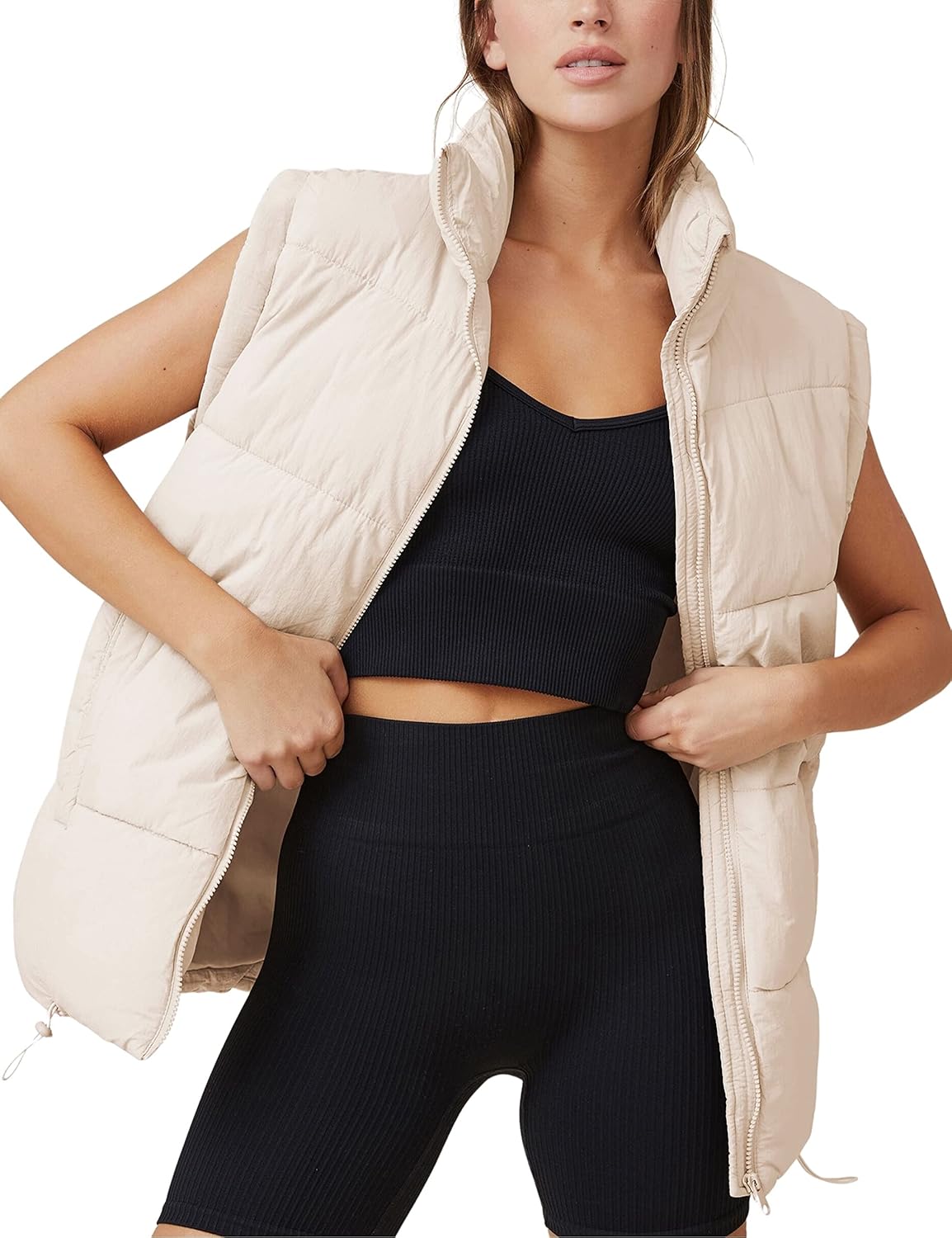 Stylish Womens Zip Up Puffer Vest for Winter Fashion Trends