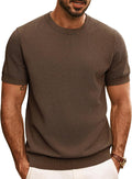 Mens Classic Crewneck Knit Tee - PJ PAUL JONES Casual Short Sleeve
