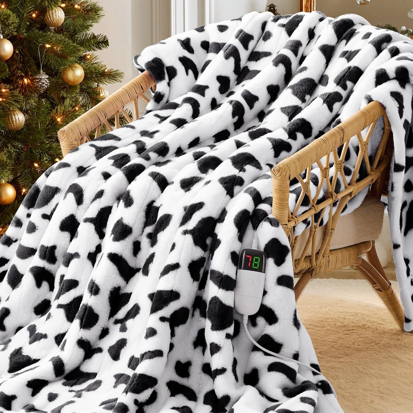 Black Heated Electric Blanket Throw for Cozy Comfort