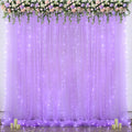 Lavender Sheer Backdrop Curtain with LED Lights - Tulle 10ft x 10ft